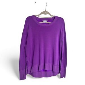 Athleta Coaster Luxe Fleece Women's Purple Running Sweatshirt Oversized Small.